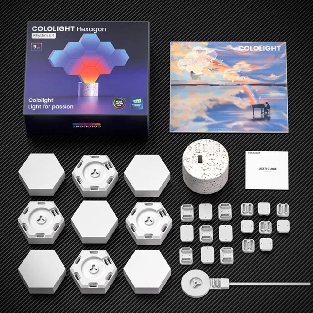 Cololight Pro 9 pcs Rhythm Kit - rgb led hexagon light panels what in the box