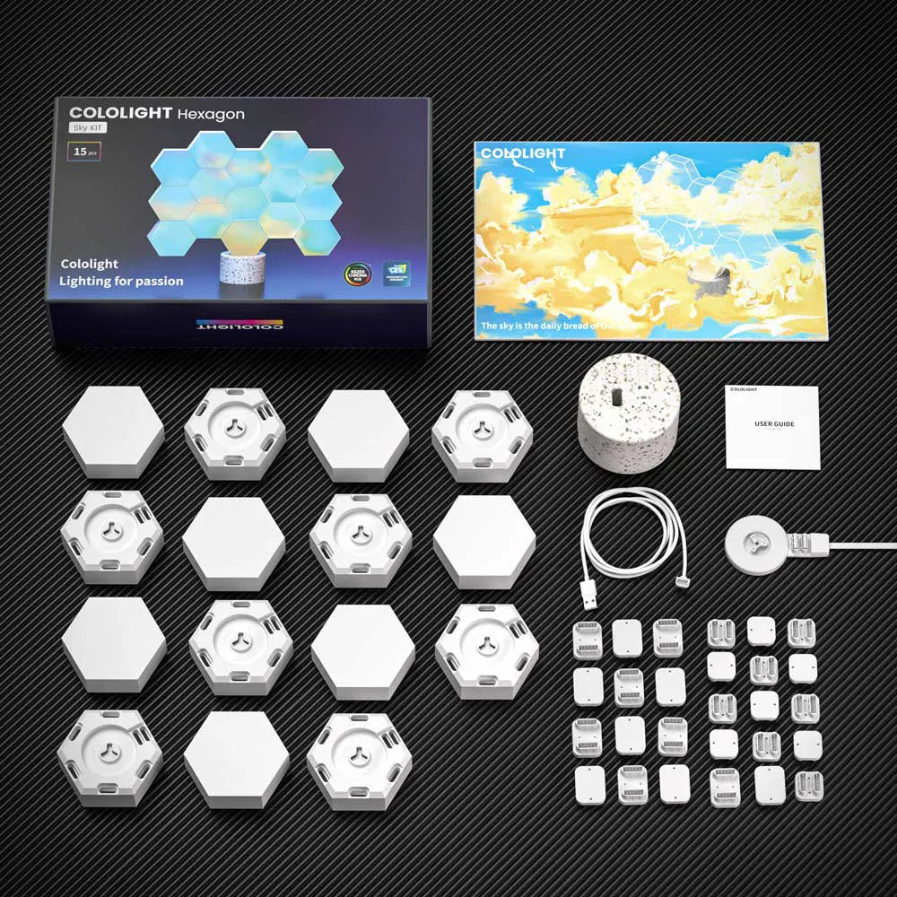 Cololight rgb hexagon light panels Sky Kit what's in the box