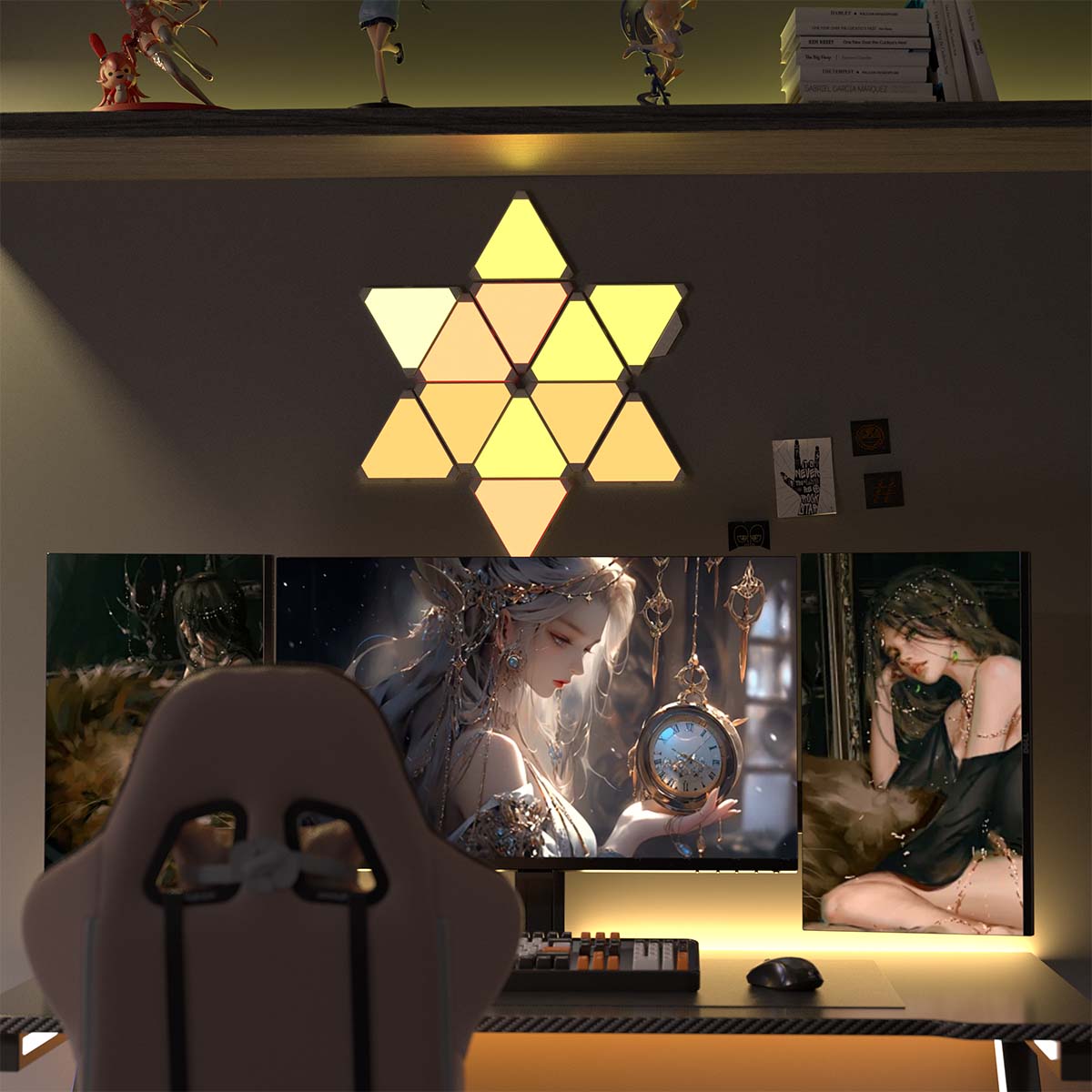 Cololight Triangle Light -- Smart RGB Triangle Gaming Light Kit - 12 panels