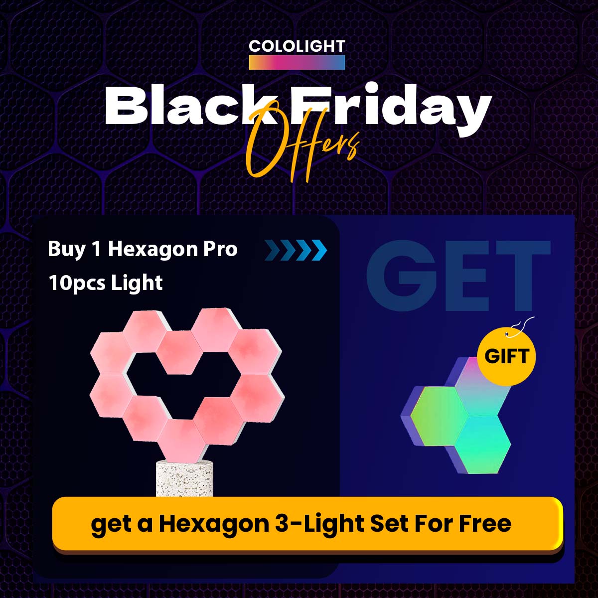 Cololight Pro Hexagon Heart Kit| 10 Pcs